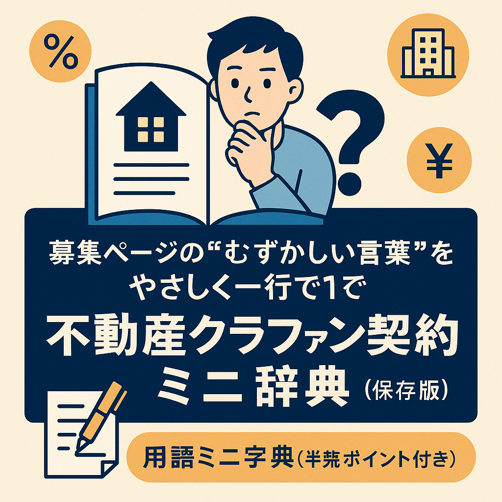 募集ページの“むずかしい言葉”をやさしく一行で 不動産クラファン契約用語ミニ辞典（保存版）