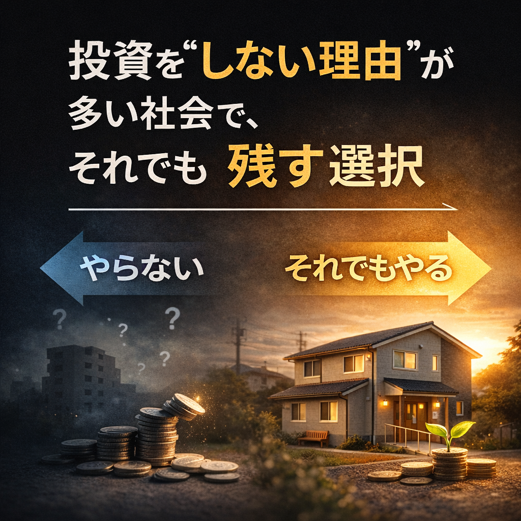 「投資を“しない理由”が多い社会で、それでも残す選択」